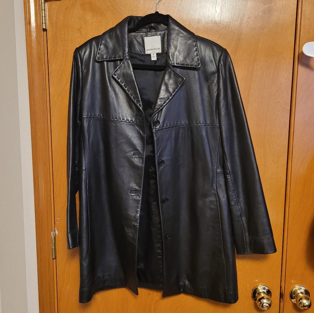 Oversized leather jacket blazer